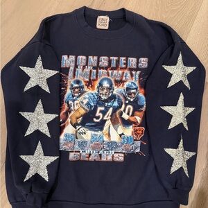 Chicago Bears Football Vintage Crystal Star Crewneck Sweater